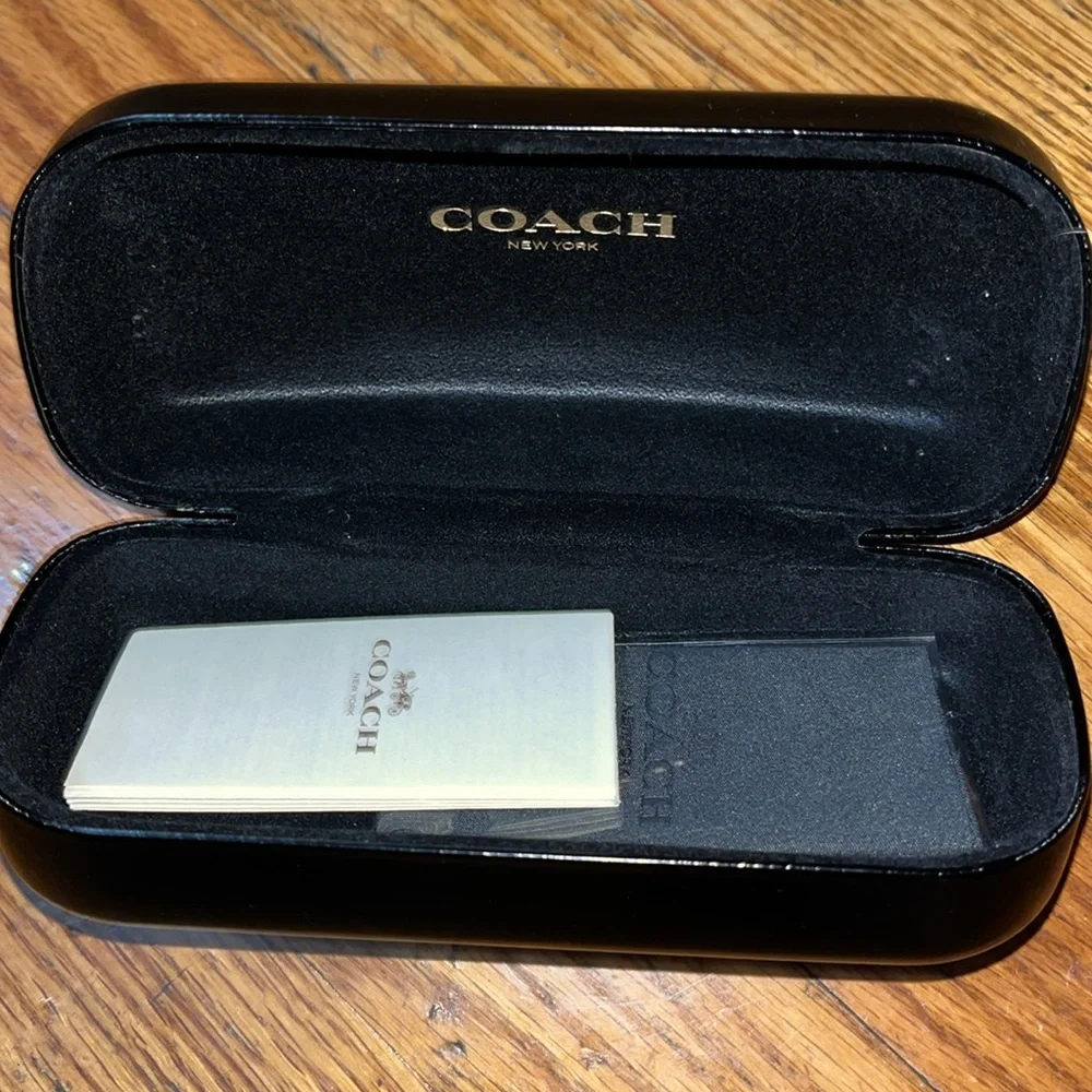 NEW COACH Sunglasses Embossed hard shell Black Case Embossed Cleaning Cl… - Picture 13 of 13